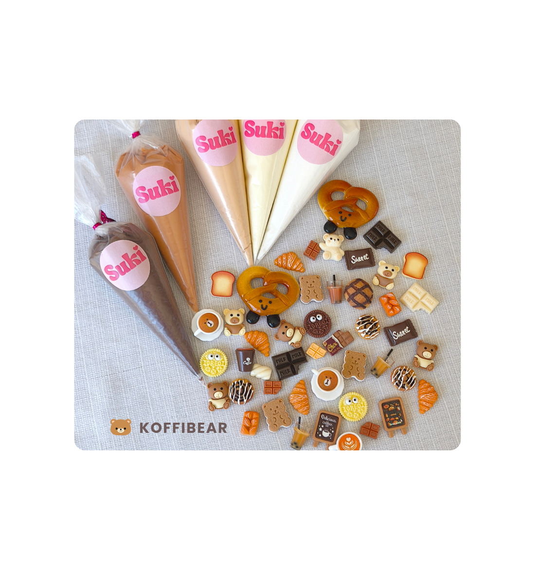 Charms kawaii colle crème personnalisation téléphone - SUKi Custom